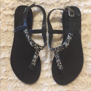 Black sandals, size 6/7